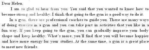 你根据下面所给出的要点给她回一封英文信,推