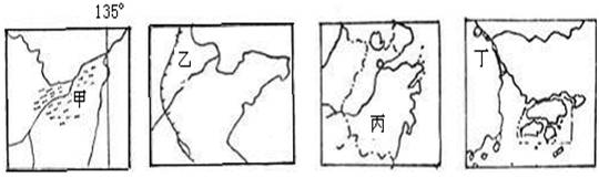 读我国四个地区的简图,回答14~15题: 1.有关图中四地气候特征的描述,不正确的是 A.甲地冬季漫长 B.乙地气温年较差大,年降水量变率大 C.丙地降水集中夏秋,冬春寒冷干旱 D.丁地雨季长,降水丰富 2.有关图中四地农业发展着眼点的叙述,正确的是 A.甲地改良沼泽地,扩大农耕用地 B.乙地开发宜农荒地,提高粮食产量 C.丙地发展水田农业利于改善环境 D.丁地因洼制洼发展基塘生产