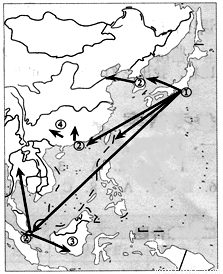 下图表示某产业部门从20世纪80~90年代的布局
