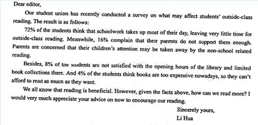 情景作文(20分)假设你是红星中学高中学生李华