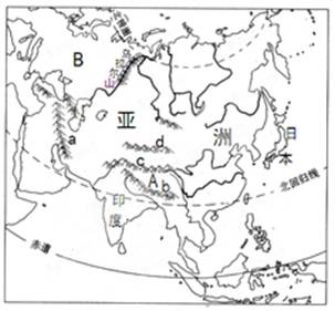 读亚洲及其附近地区示意图,回答小题。1.下列