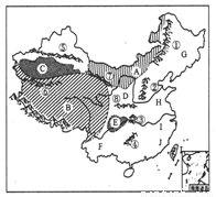 读中国主要地形区分布示意图,完成下列要求: