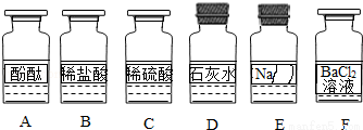 F代表对应的溶液).其中E溶液的试剂瓶标签破损