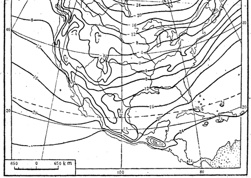 有关问题。(26分)材料一:北美洲1月平均气温(℃