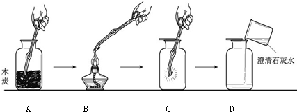 如图所示是木炭在氧气中燃烧的实验操作,试回