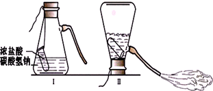 如图是泡沫灭火器,其反应原理如图Ⅱ.使用灭火