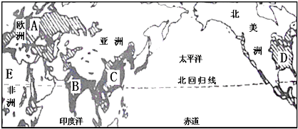 人口最稀少的是_阅读世界人口分布图.⑴世界人口稠密区A B C D 这四个地区大多