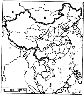 读如图中国疆域与行政区划图,完成下列要求.(1