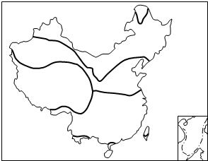 读我国温度带划分图,填注并回答.(1)在图上填注