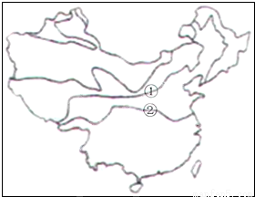 读中国干湿分布图,回答下列问题.(1)字母A、B