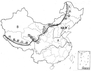 读我国季风区与非季风区图(如图1),回答下列问