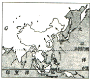 读我国冬、夏季节风向示意图,分析回答问题.