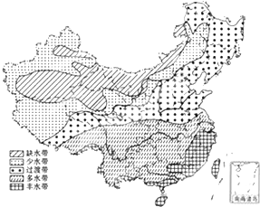读中国水资源分布图,完成4-7题图片