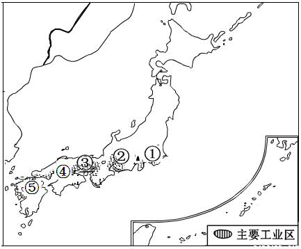 读日本主要工业区分布示意图,结合所学知识完