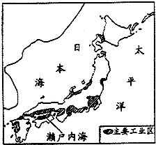 读日本示意图,完成下列各题.(1)写出图中数字