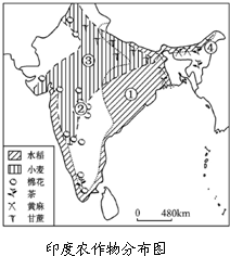 读南亚地形图回答问题:(1)图中序号所代表的地