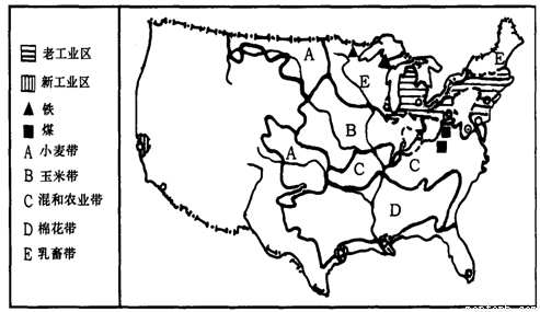 读下左图 美国本土略图和下右图 中国东北地