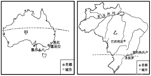 读巴西略图,回答下列问题(7分)(1)从图中看出