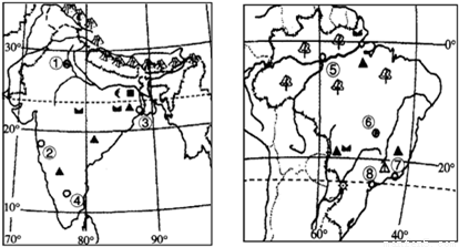 读巴西的农产、矿产和工业分布图,回答下列问