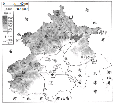 读北京及周边地区略图和北京市气温曲线和降水