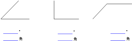 量出下面各角的度数,并说说是哪一类角.