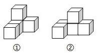 用五个小正方体木块搭成图形,如图,从正面看图①看到的图形是;从正面