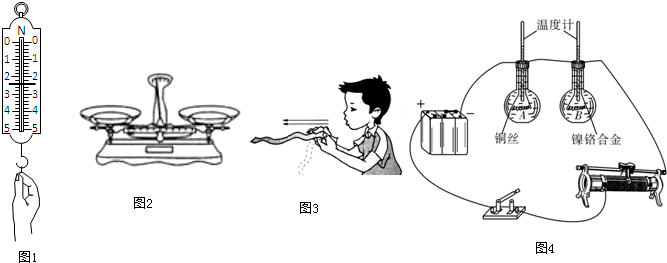 按要求完成<em>填空</em>.(1)图1为用弹簧测力计测量<em>头发</em>