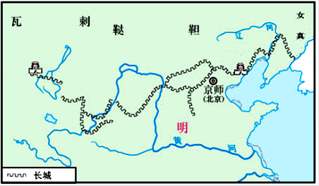 明长城(如图)蜿蜒6000余千米,她的东西起止点是图片