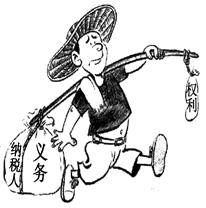 下边漫画旨在说明:_① 没有义务的权利只能是