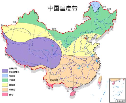 试题分析:依据表格资料,④位于我国秦岭-淮河以南,即我国东南部),积温