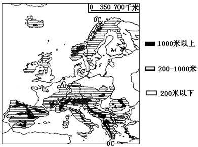(22分)图1为某国等高线地形图,图2是图1中A、
