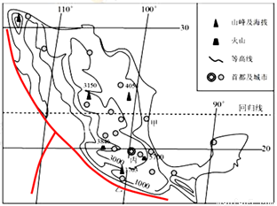图10是世界某区域略图。读图,完成下列问题。