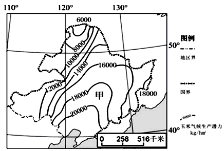 气候生产潜力是指一个地区光、热、水等要素的