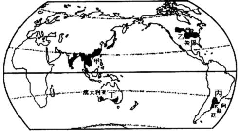 读世界主要农业地域类型分布图,回答下列问题