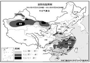 夏季,长江中下游地区会出现伏旱天气。造成这