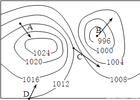 分布图回答题:1.图中A、B、C、D四个箭头中