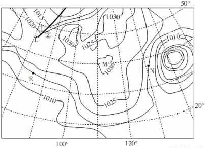 区域2013年1月4日14时和5日8时海平面气压(单