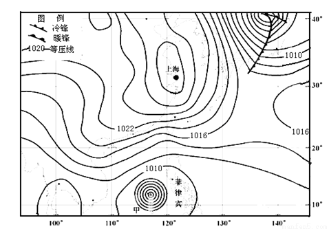 该图为2012年9月14日某区域海平面等压线分布