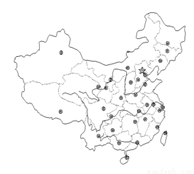 (14分)读我国省级行政区简图,完成
