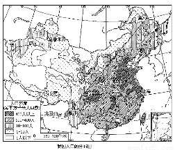 读我国人口分布图,回答下列各题。1.右图可以