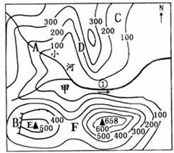 在有指向标的地图上,要根据指向标定方向,指向