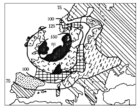 中阴影所示的农业地域类型是A大牧场放牧业 B